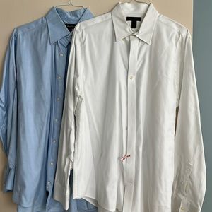 2 dress shirts L (16-16 1/2) Express Design Studio &  Daniel Bishop 16 1/2 34-35